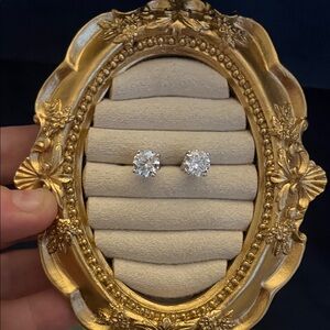 Cubic Zirconia studs, large